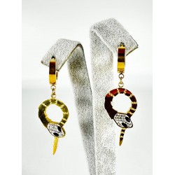 Gold Yılan Detaylı Küpe